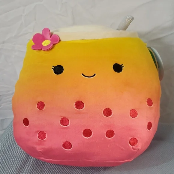 BNWT Bergit the Pink Boba Tea Squishmallow 12" - Picture 1 of 5